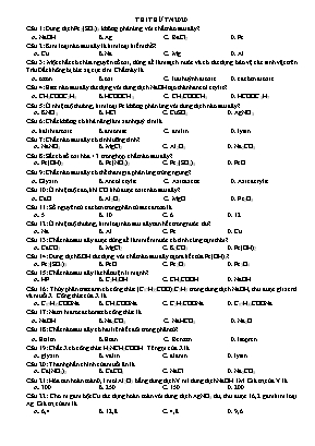 Đề thi thử tốt nghiệp THPT môn Hóa học năm 2020